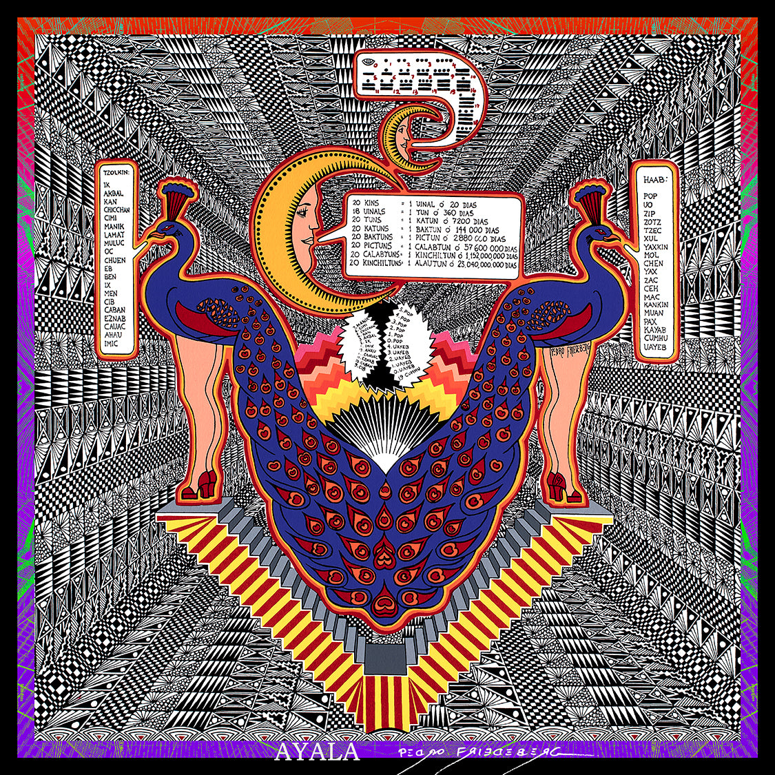 CALENDARIO MAYA BLACK 45x45