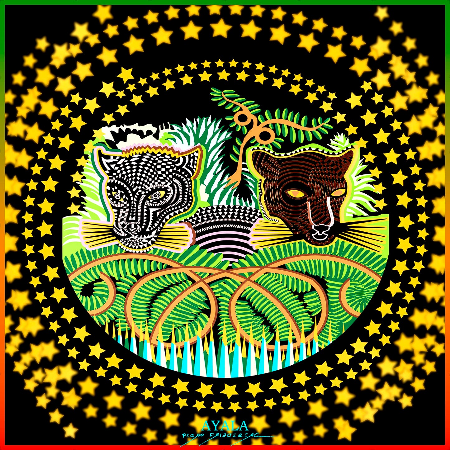 JAGUARES II (homenaje a Diana Friedeberg) 140x140